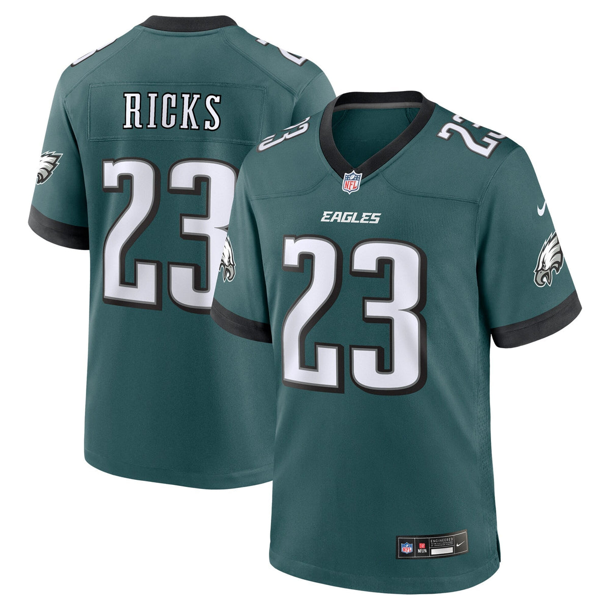 Eli Ricks Philadelphia Eagles  Team Game Jersey - Midnight Green