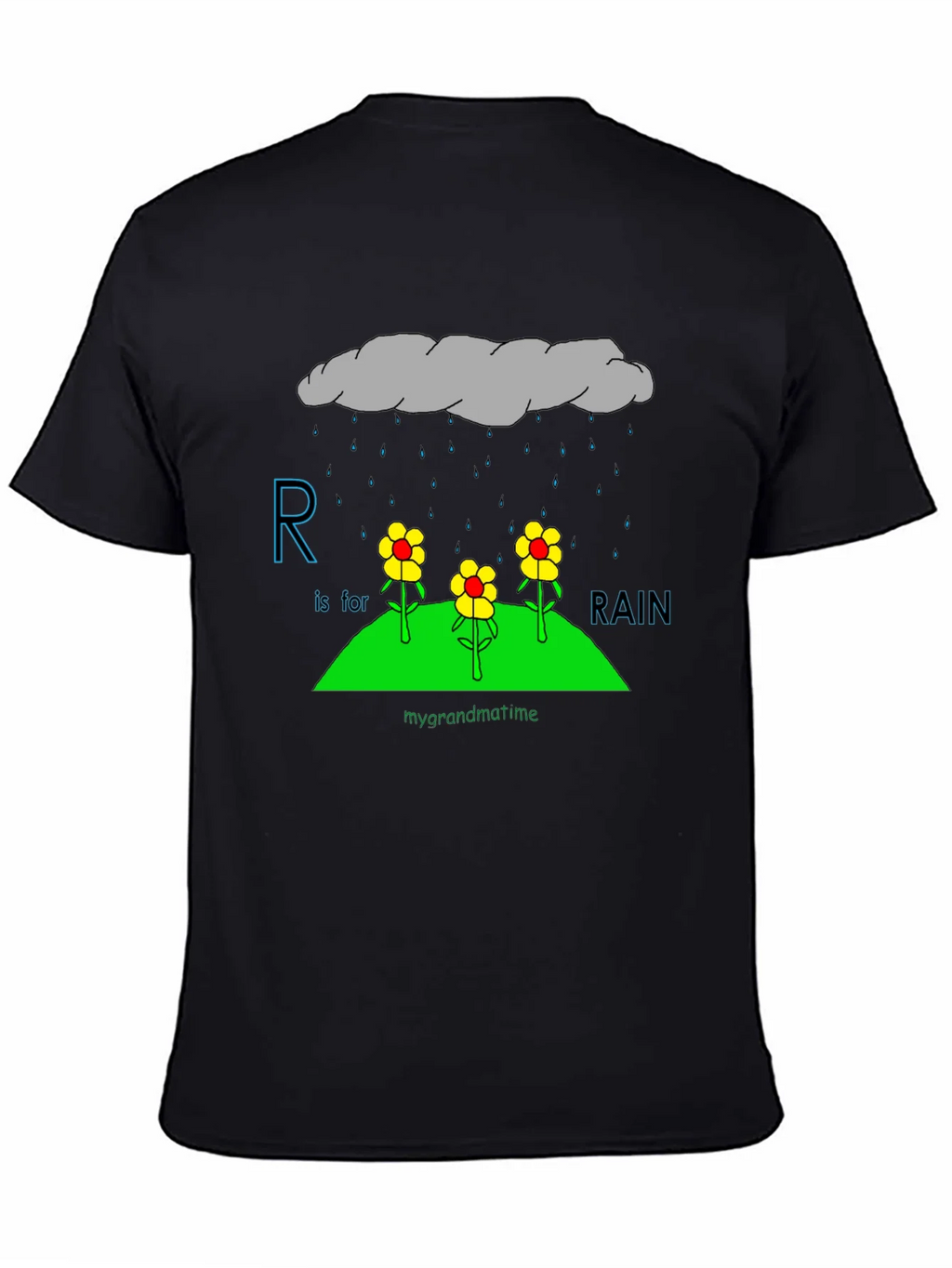 R is for Rain Black T-Shirt