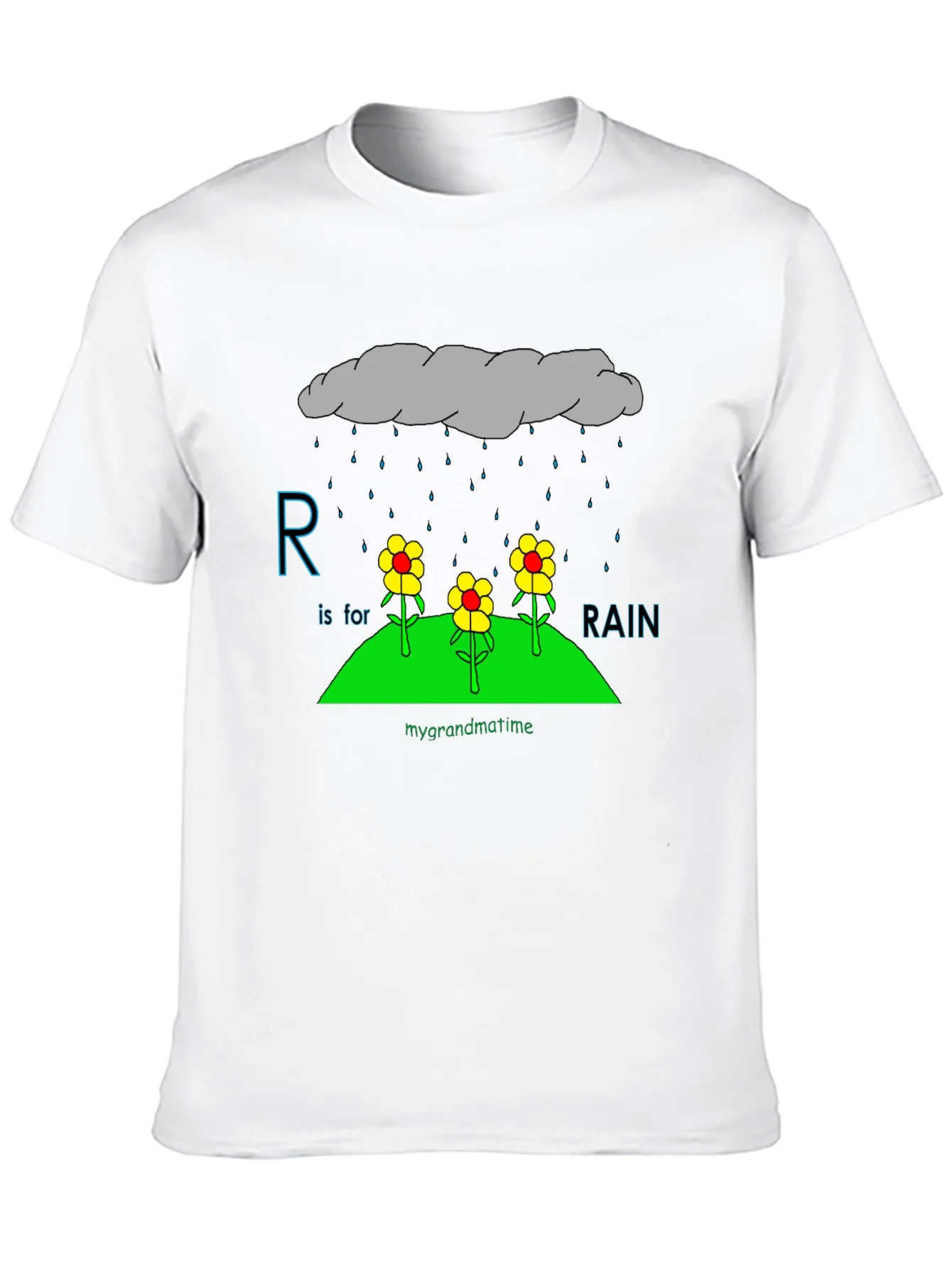 R is for Rain Black T-Shirt