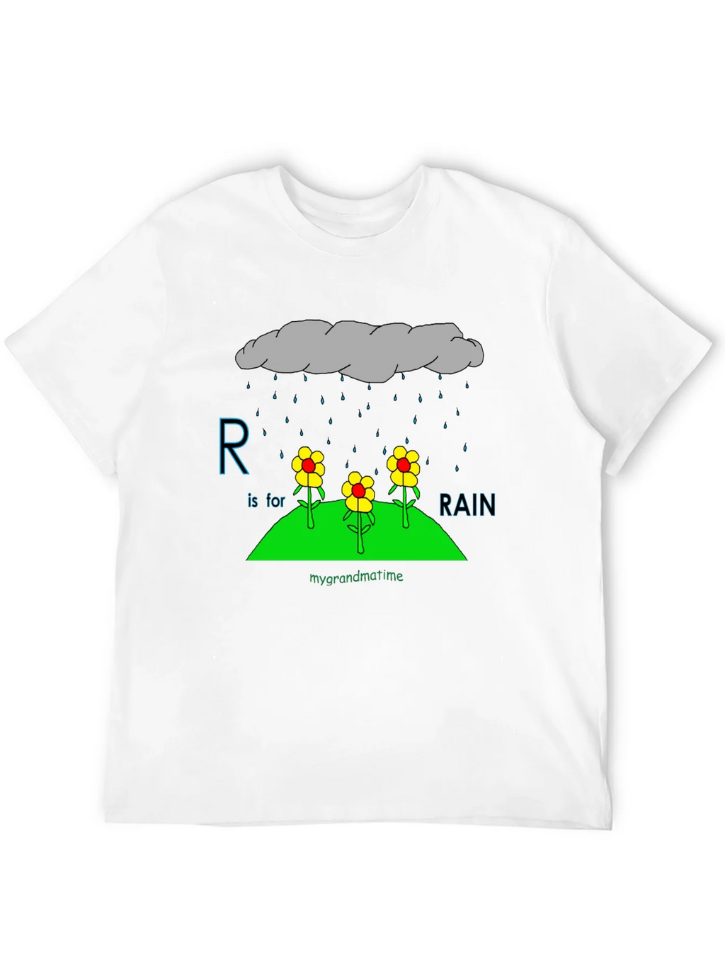 R is for Rain Black T-Shirt