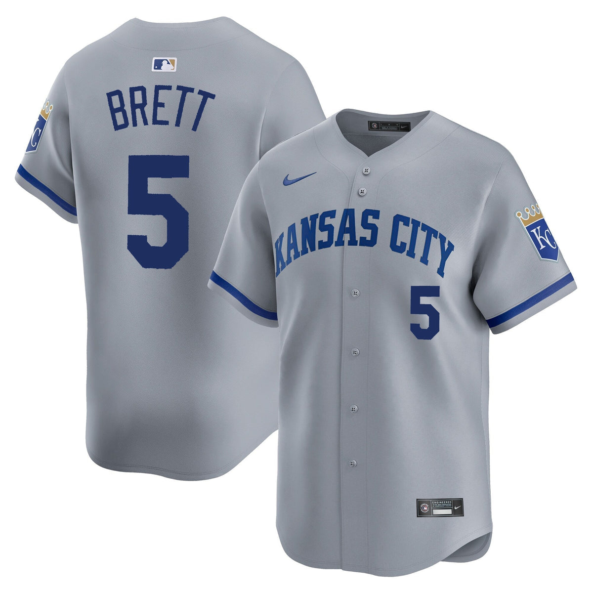 George Brett Kansas City Royals Road Jersey - Gray