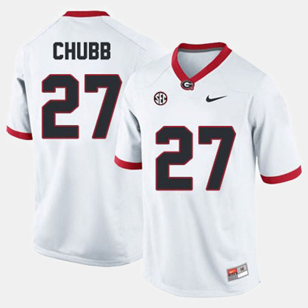 Nick Chubb Georgia Bulldogs Jersey - White