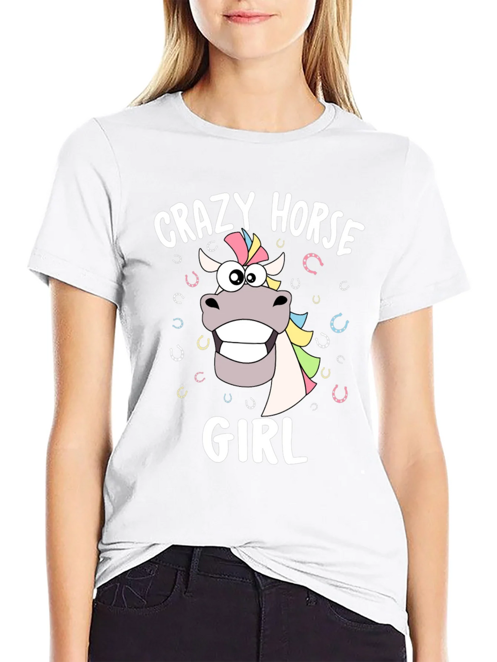 Crazy Horse Girl Graphic T-Shirt