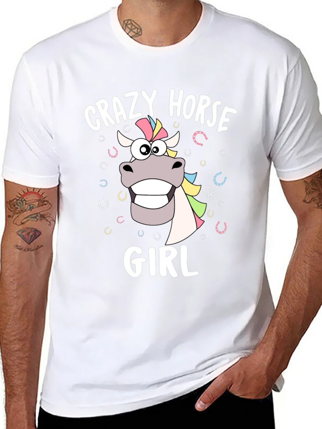 Crazy Horse Girl Graphic T-Shirt