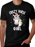 Crazy Horse Girl Graphic T-Shirt