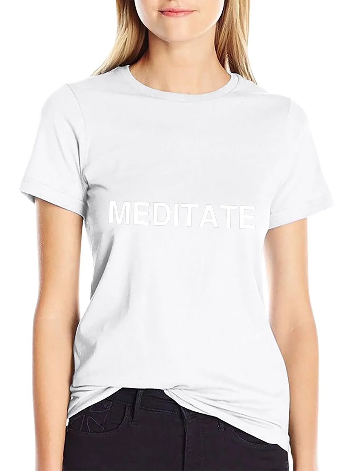Meditate Graphic Tee - Black Cotton T-Shirt