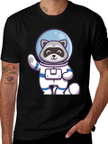 Raccoon Astronaut Graphic Tee - Cool Space Design