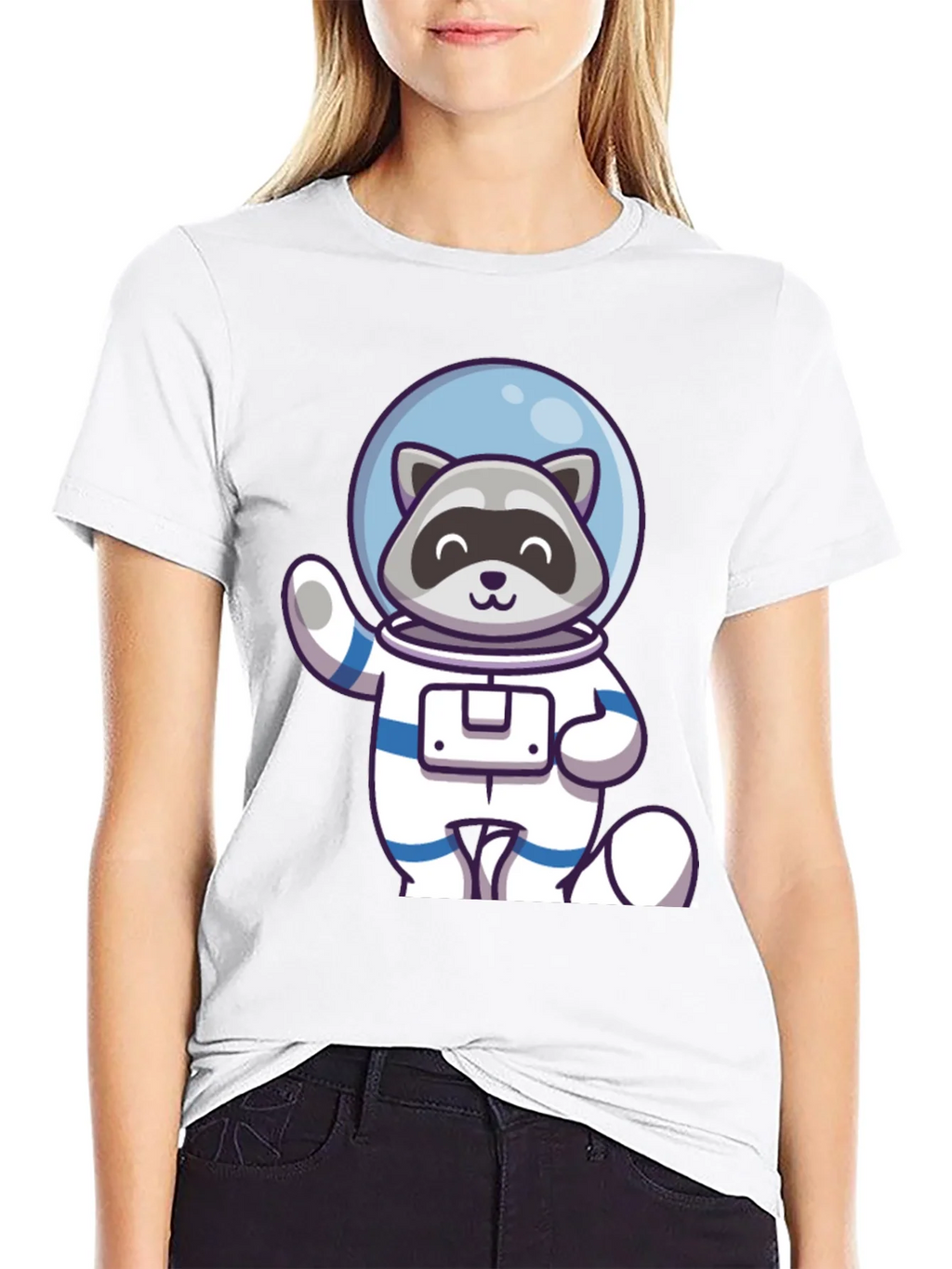 Raccoon Astronaut Graphic Tee - Cool Space Design
