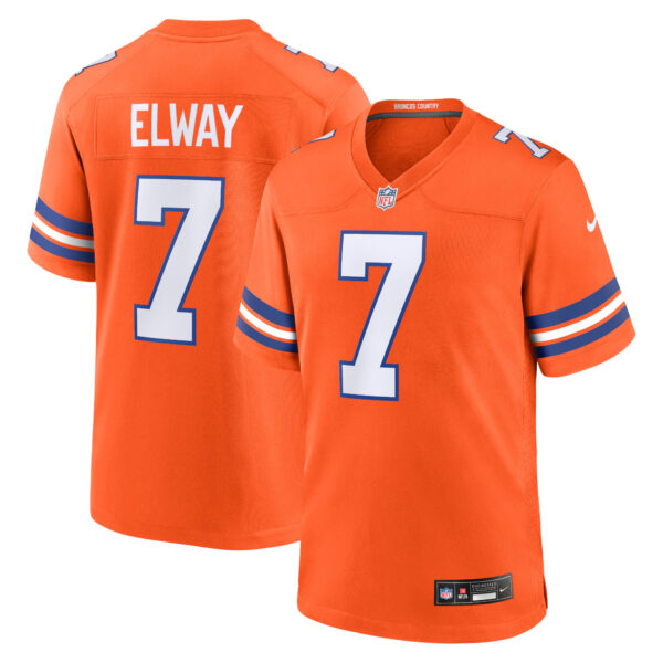 John Elway Denver Broncos Mile High Collection 1977 Throwback Jersey - Orange