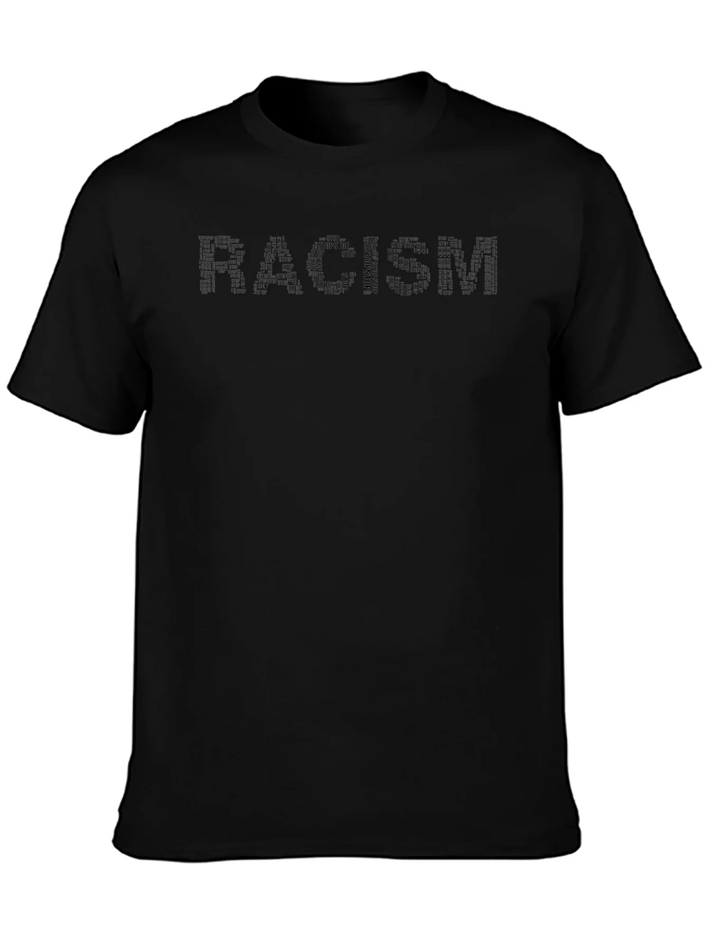 Stop Racism T-Shirt - Black Crew Neck Activism Tee
