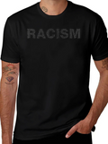 Stop Racism T-Shirt - Black Crew Neck Activism Tee
