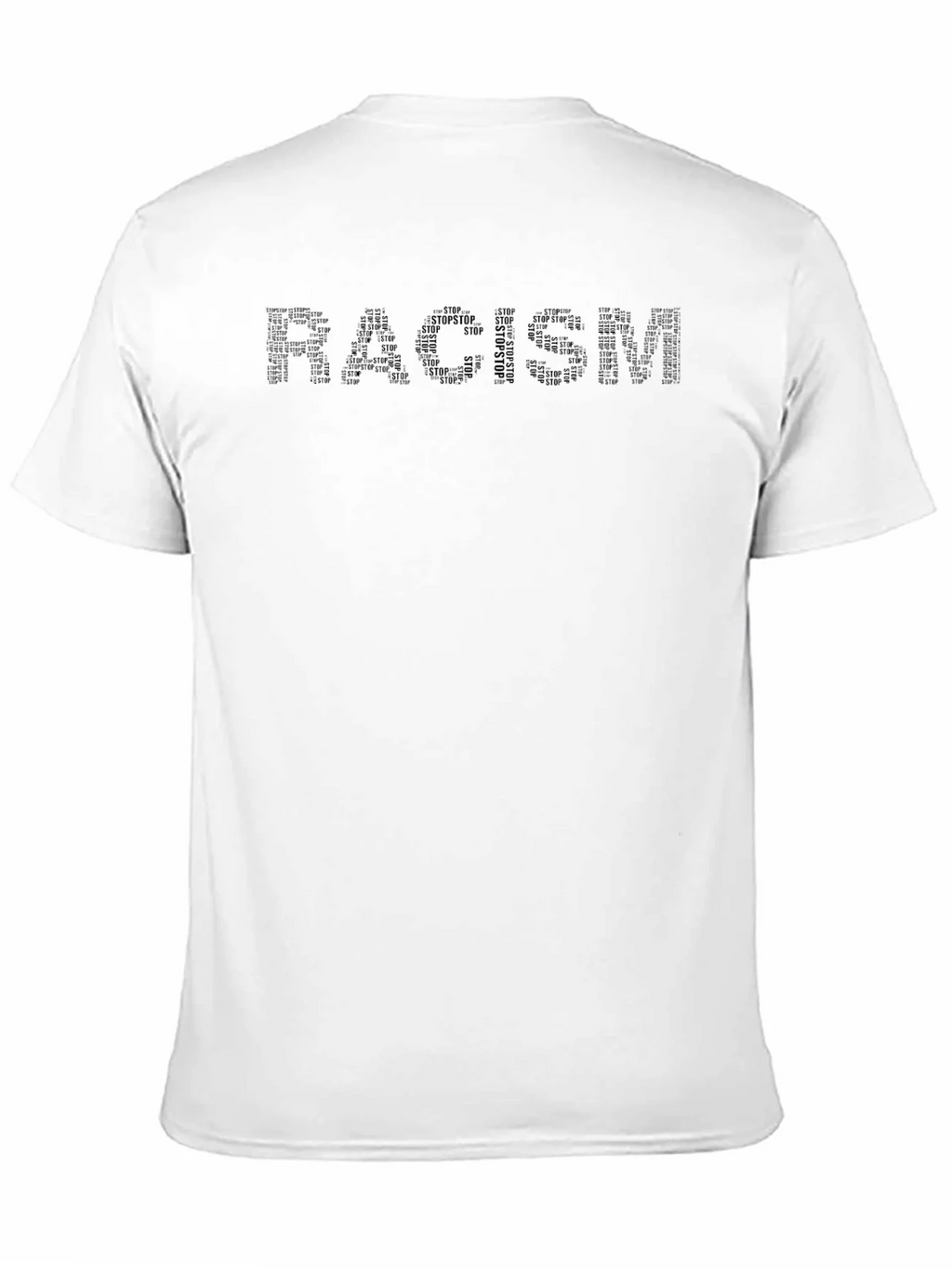 Stop Racism T-Shirt - Black Crew Neck Activism Tee