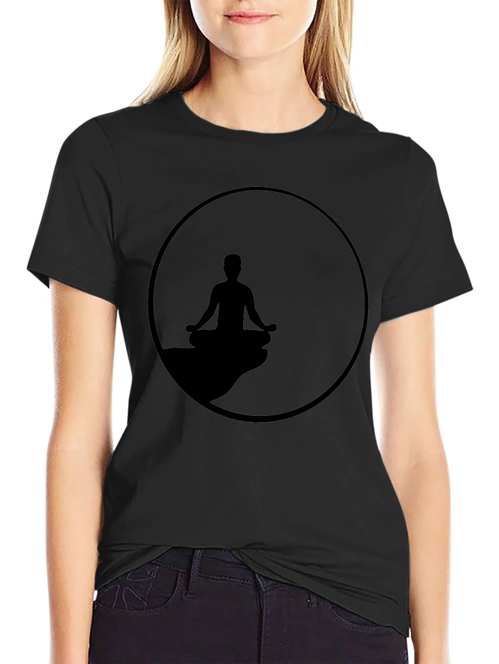 Zen Meditation T-Shirt - Relaxed Fit Black Tee