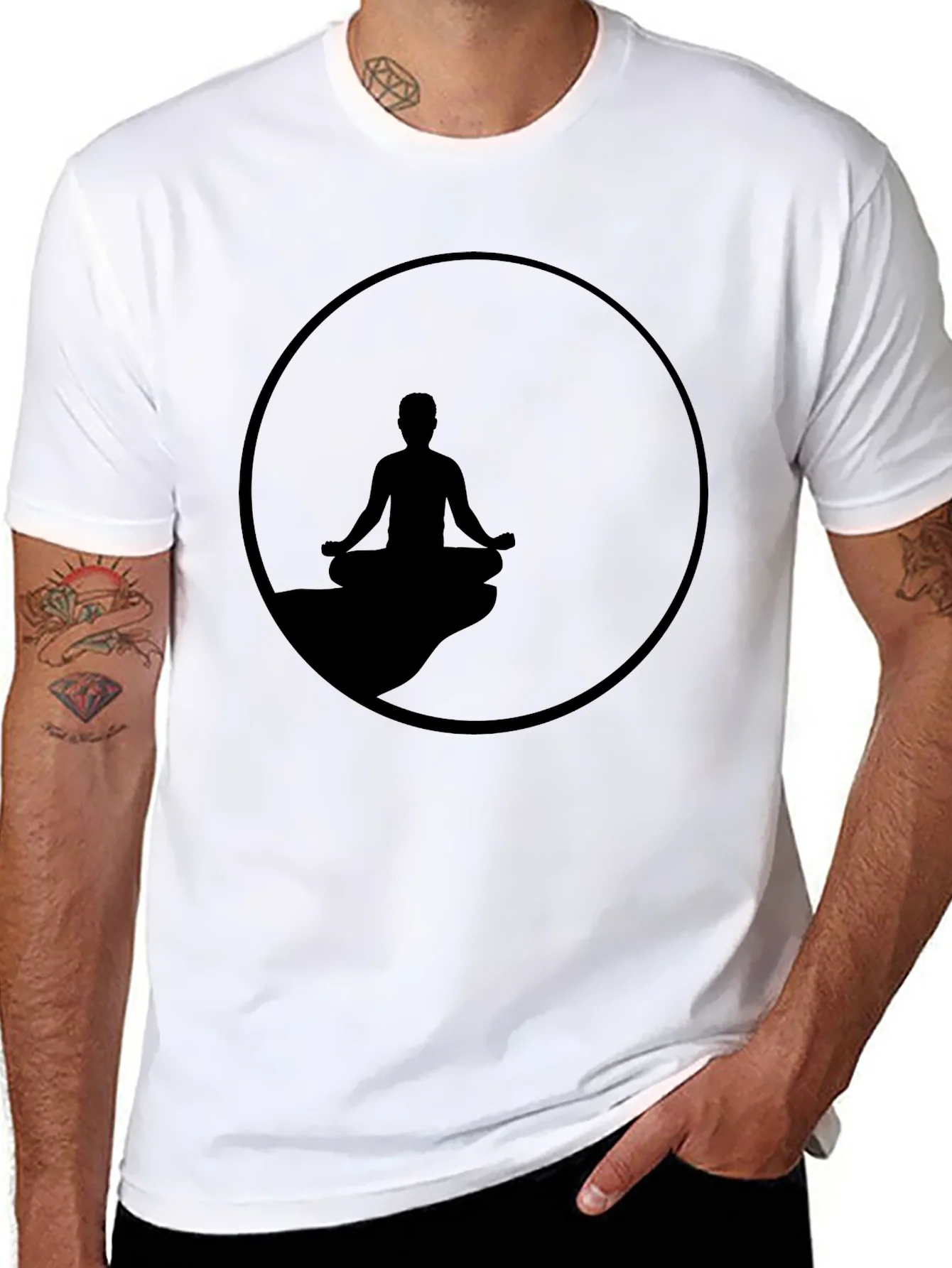Zen Meditation T-Shirt - Relaxed Fit Black Tee