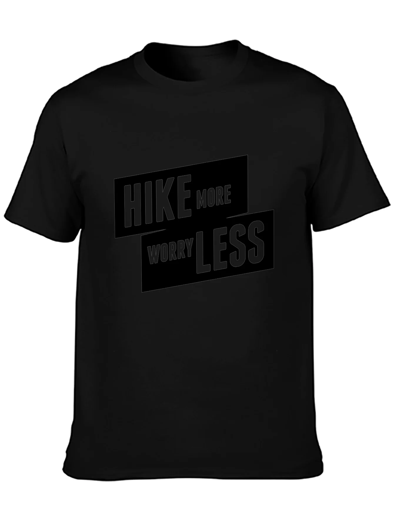 Hike More Worry Less Graphic Tee - Black
