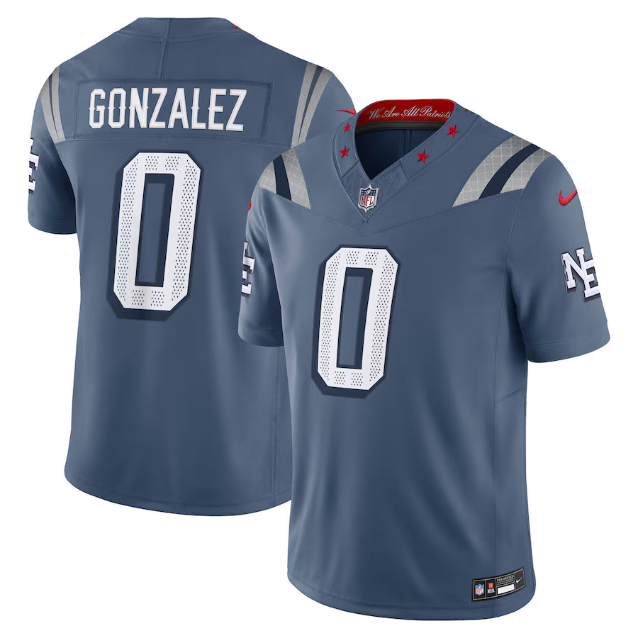 Christian Gonzalez New England Patriots 2025 Rivalries Collection Jersey - Storm Blue