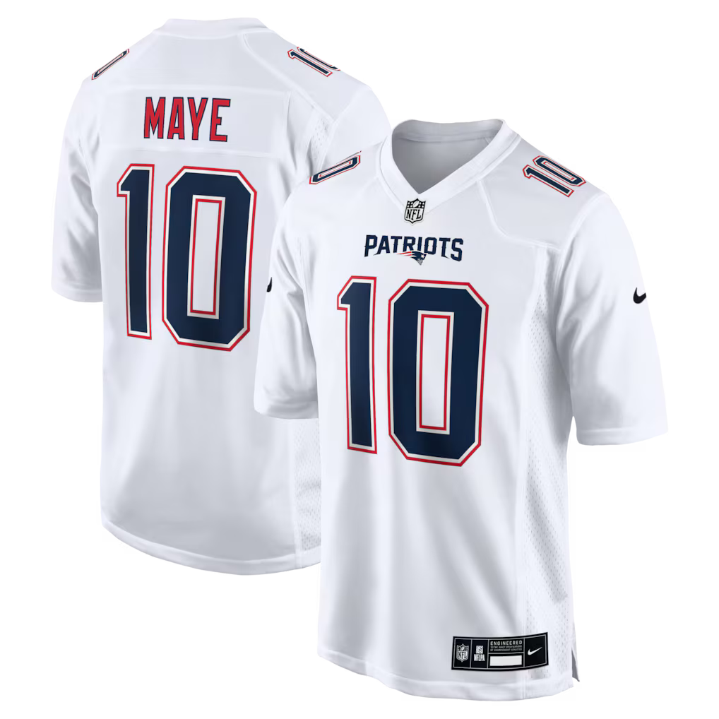 Drake Maye New England Patriots Jersey - Tundra White