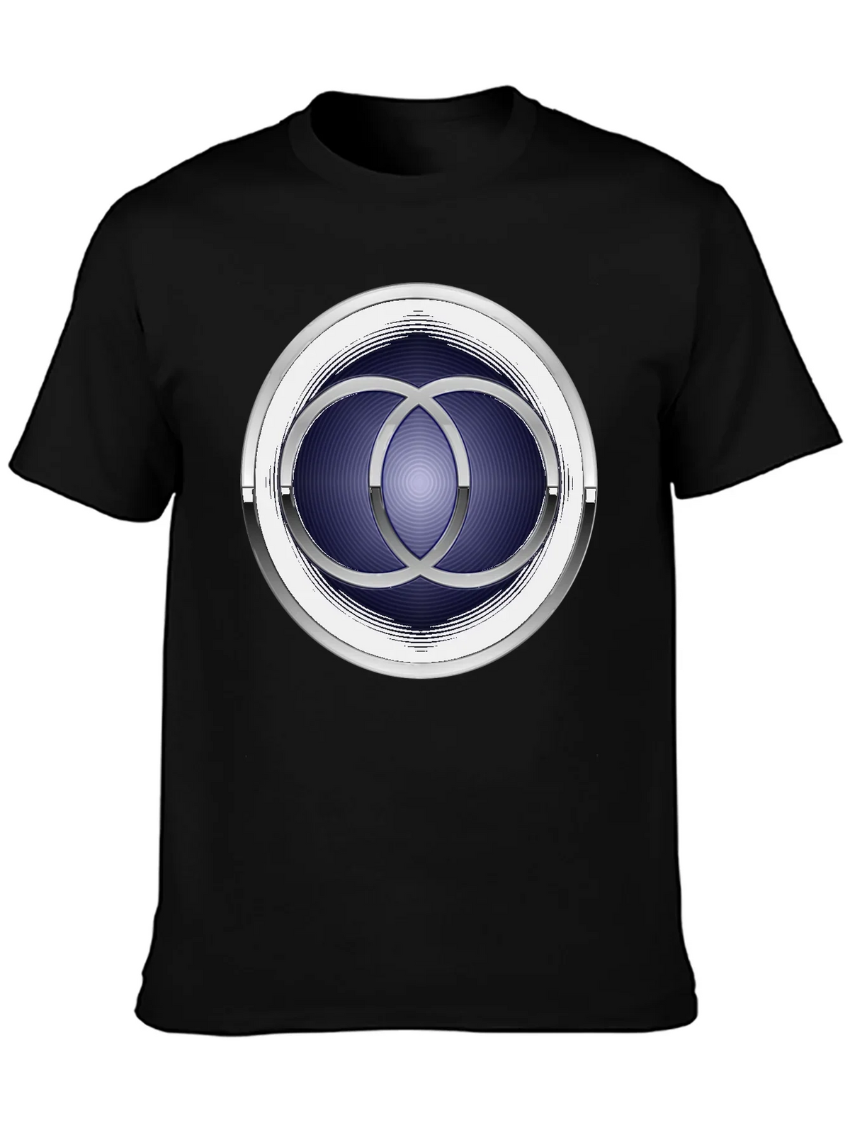 Abstract Circle Design Black T-Shirt