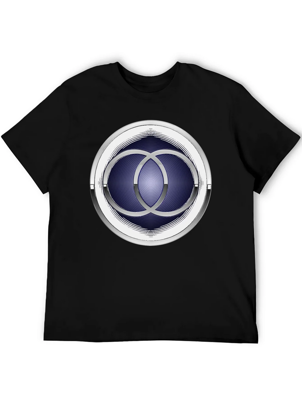 Abstract Circle Design Black T-Shirt