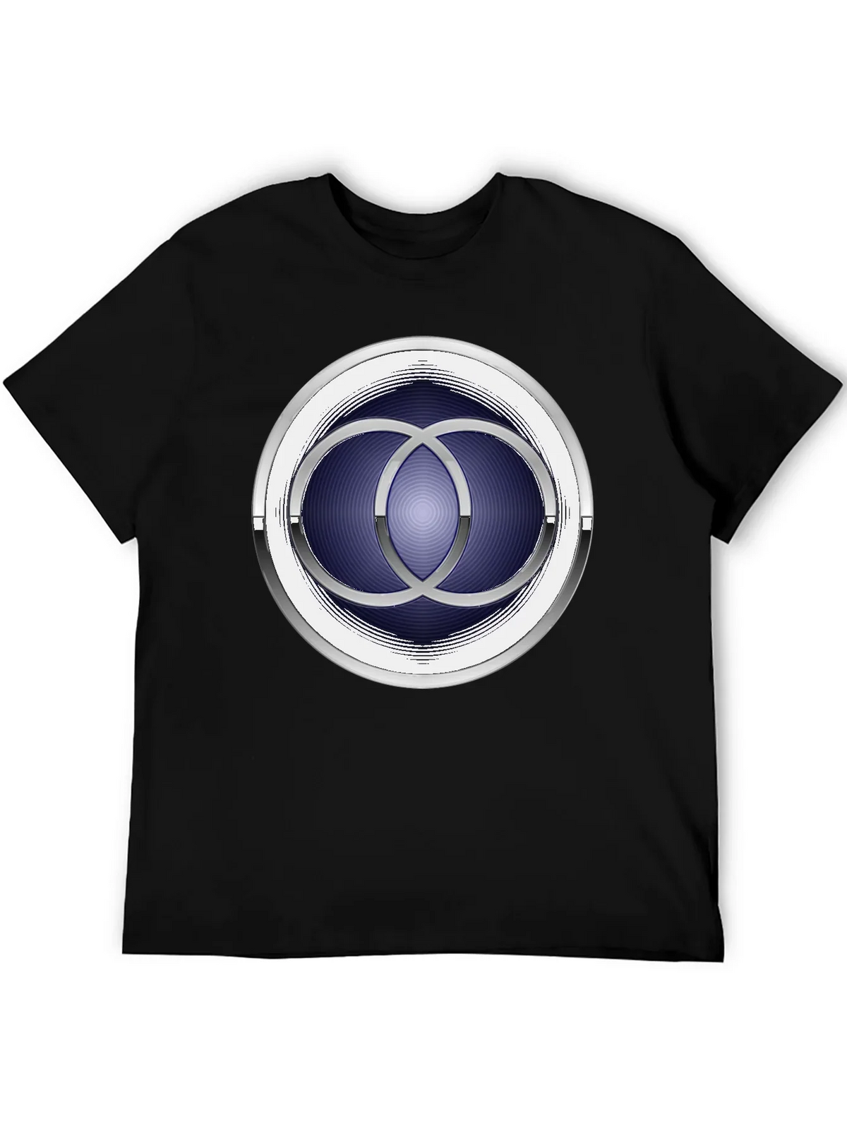 Abstract Circle Design Black T-Shirt