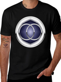 Abstract Circle Design Black T-Shirt