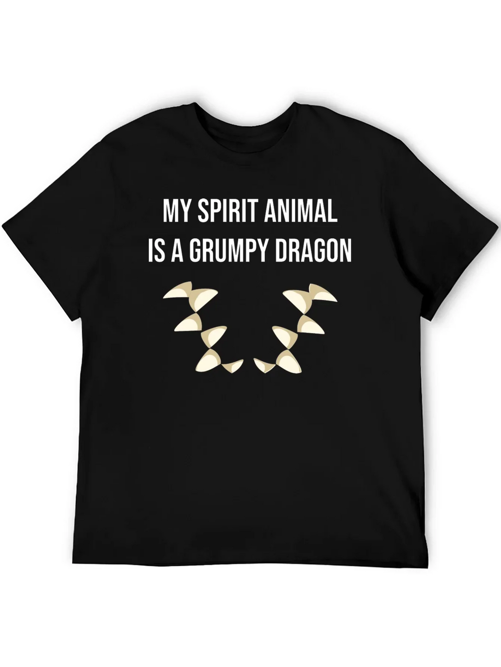 Grumpy Dragon Spirit Animal T-Shirt - Black