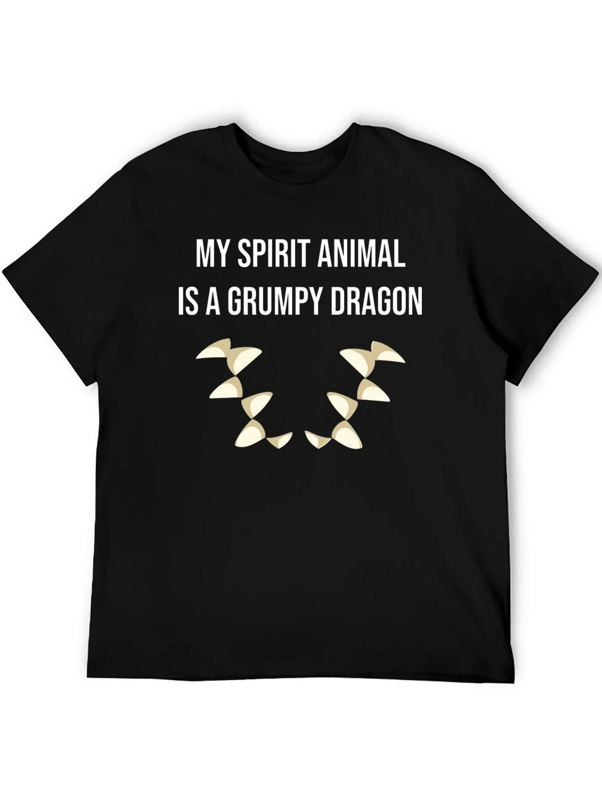 Grumpy Dragon Spirit Animal T-Shirt - Black