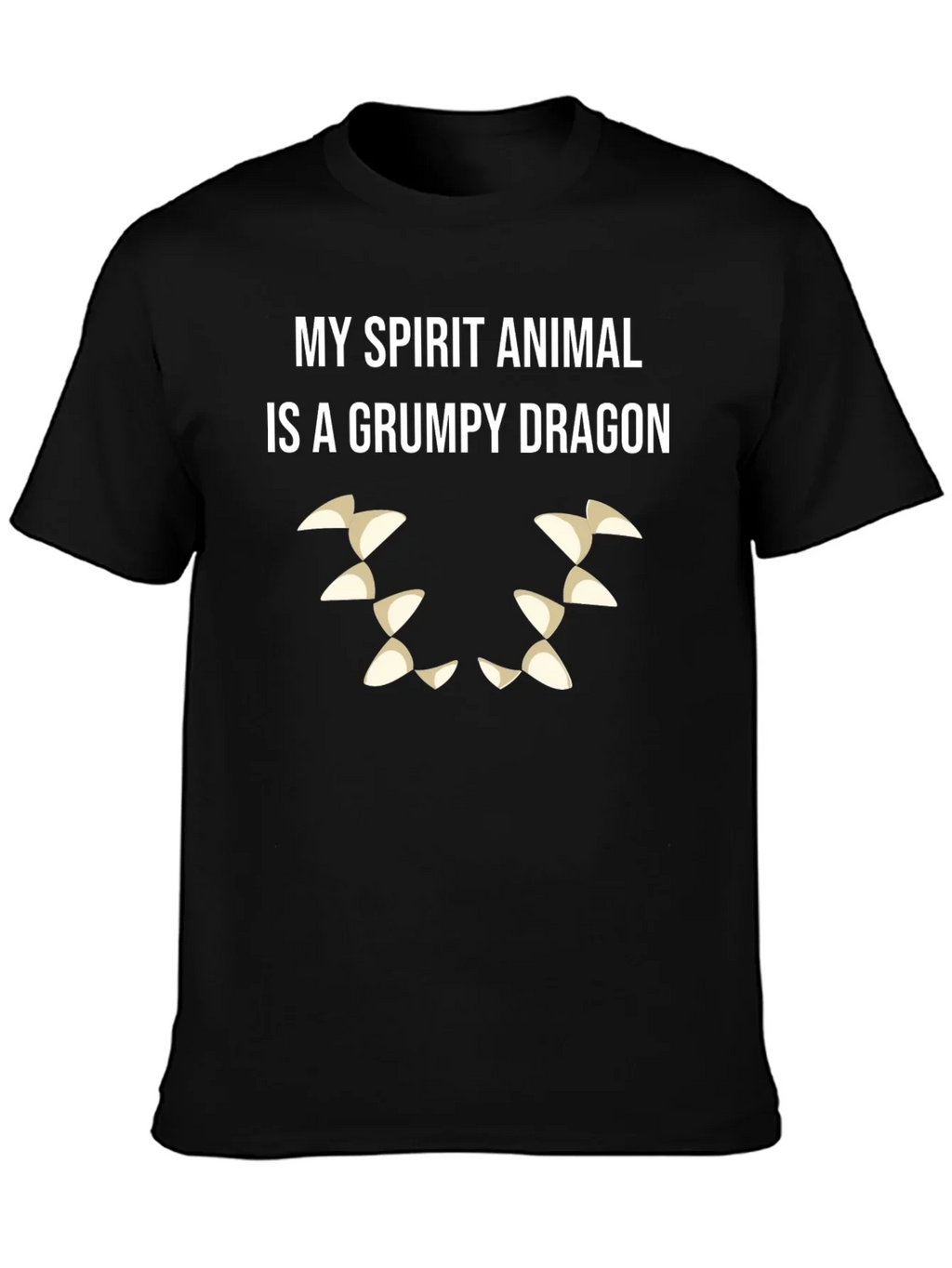 Grumpy Dragon Spirit Animal T-Shirt - Black