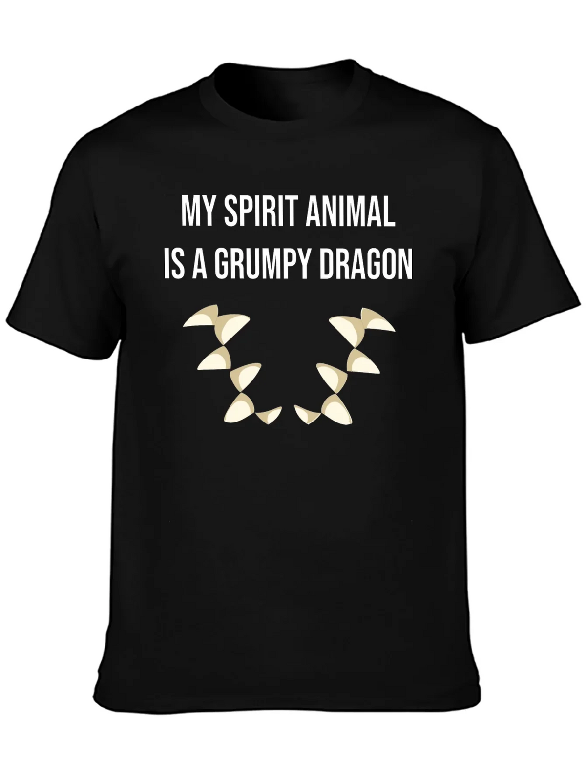 Grumpy Dragon Spirit Animal T-Shirt - Black