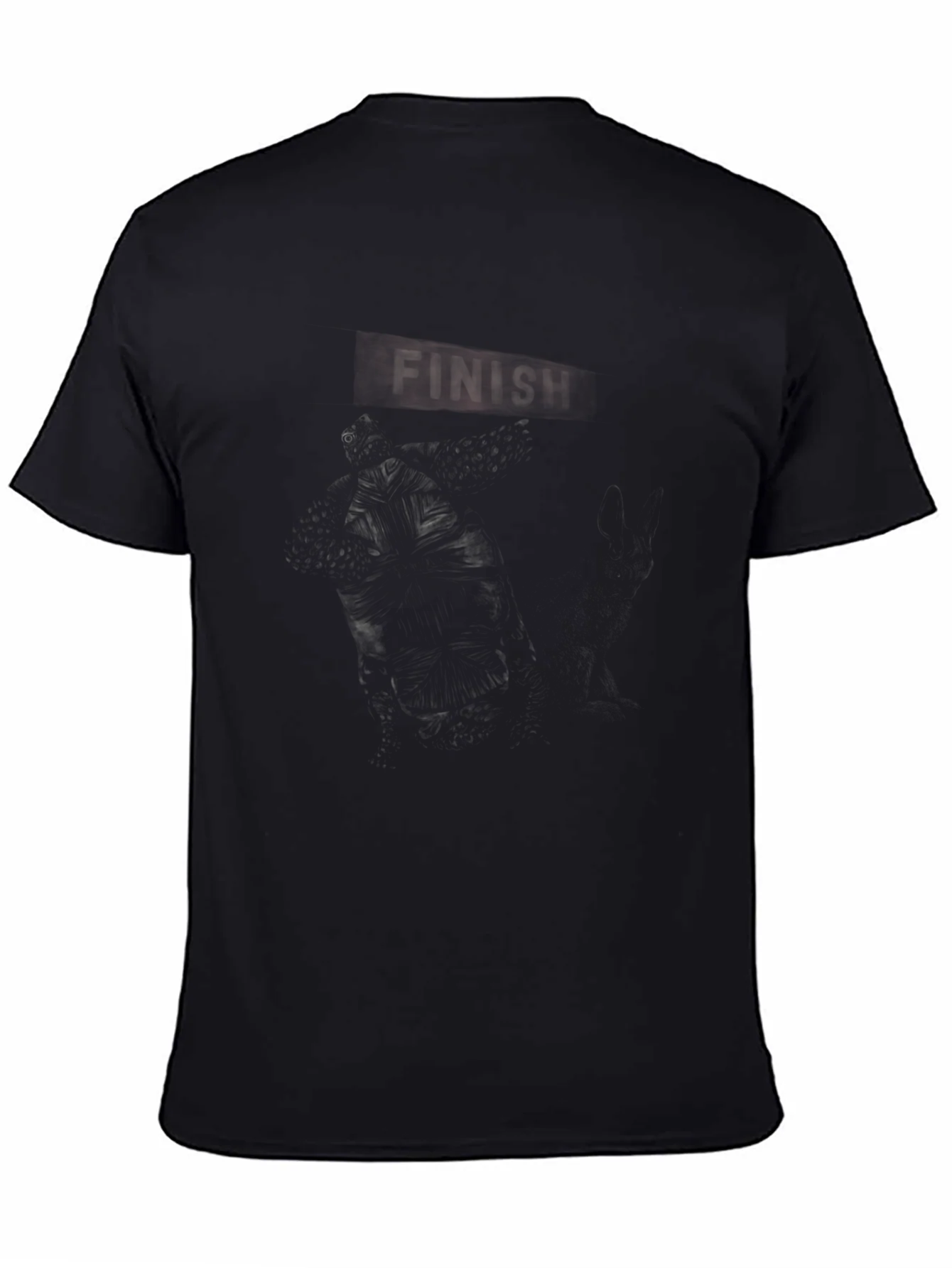 Mens Graphic Black T-Shirt - Dark Finish Design