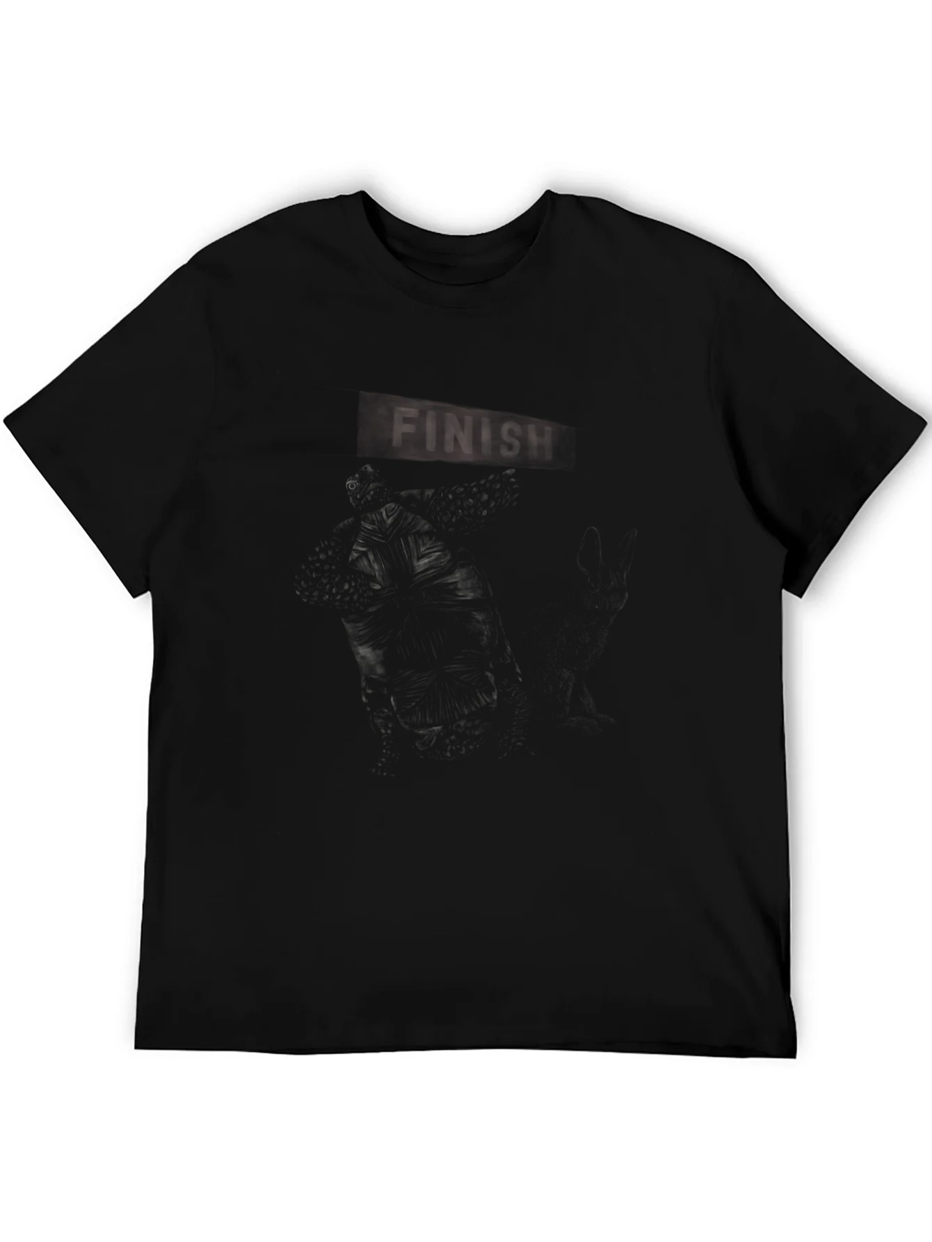 Mens Graphic Black T-Shirt - Dark Finish Design