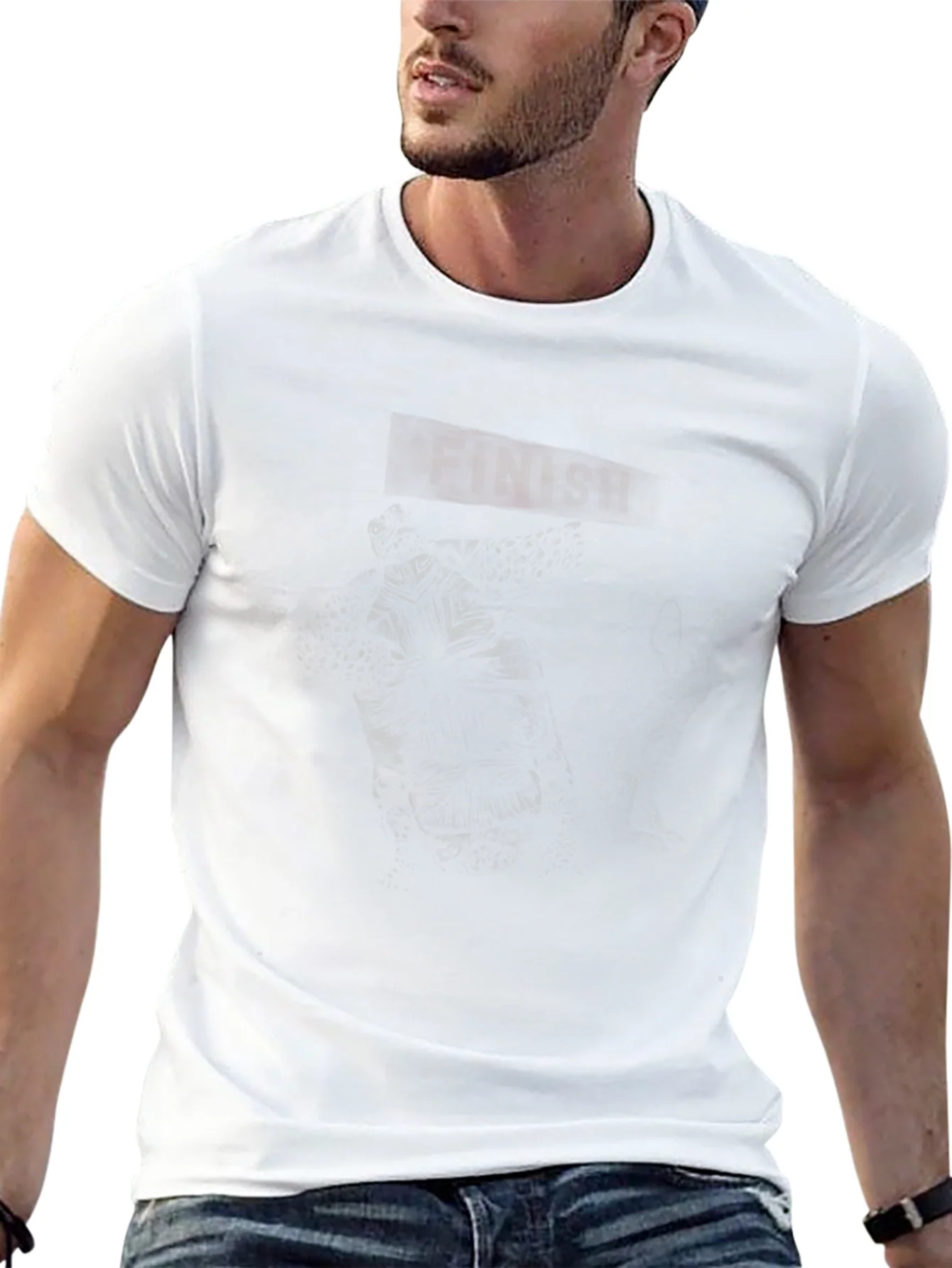 Mens Graphic Black T-Shirt - Dark Finish Design
