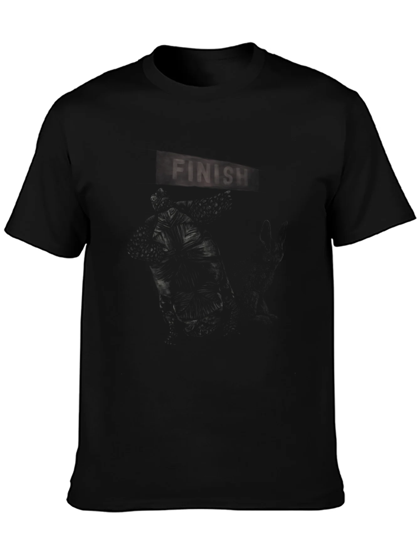 Mens Graphic Black T-Shirt - Dark Finish Design