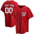 Custom Washington Nationals Alternate Jersey - Red