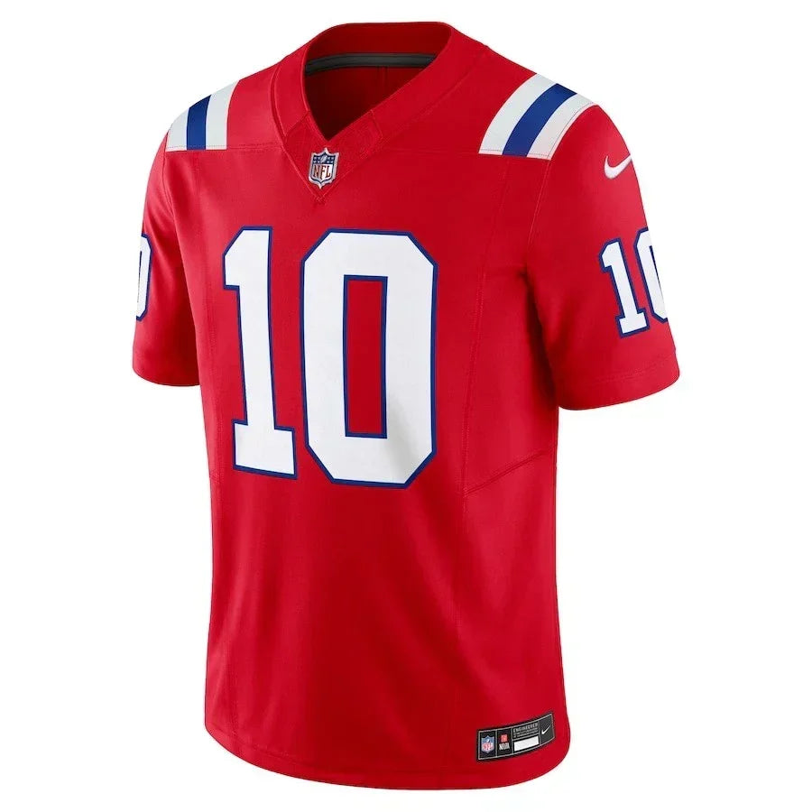 New England Patriots Drake Maye #10  Red 2025 F.U.S.E.  Limited Jersey