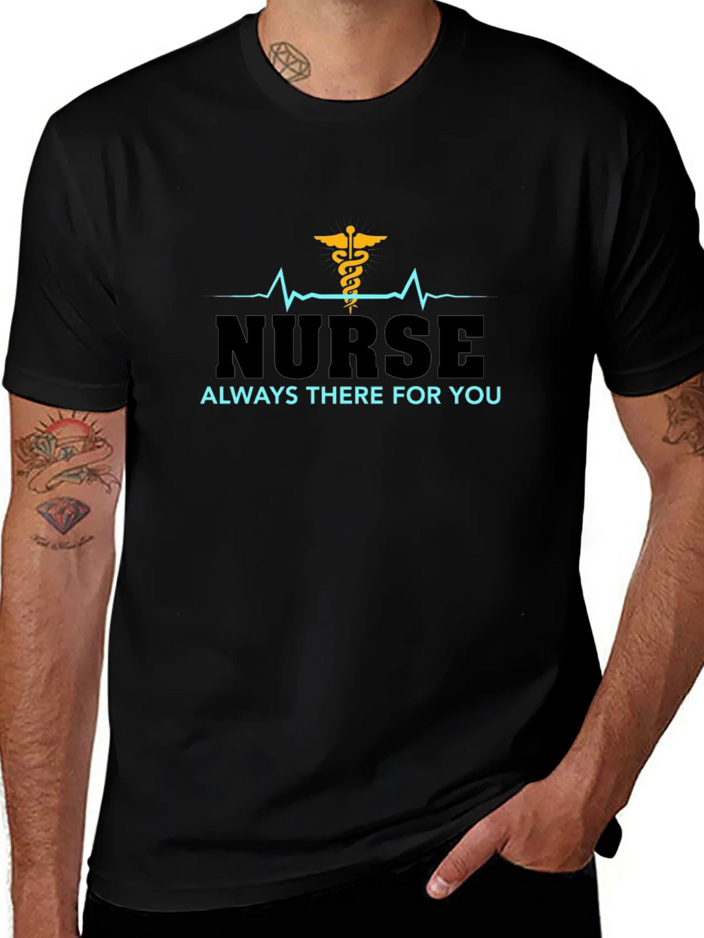 Nurse Always There For You Black T-Shirt