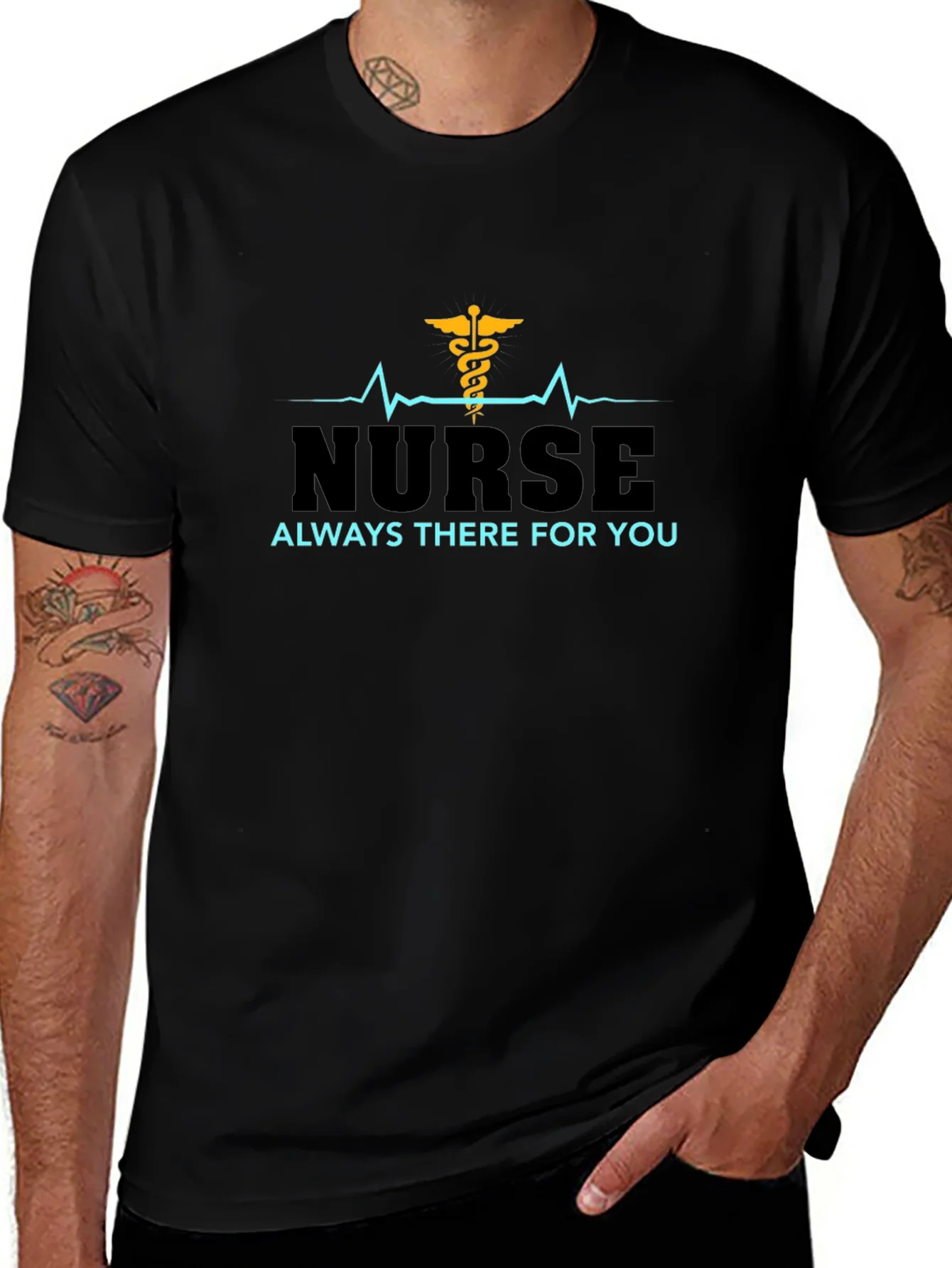 Nurse Always There For You Black T-Shirt