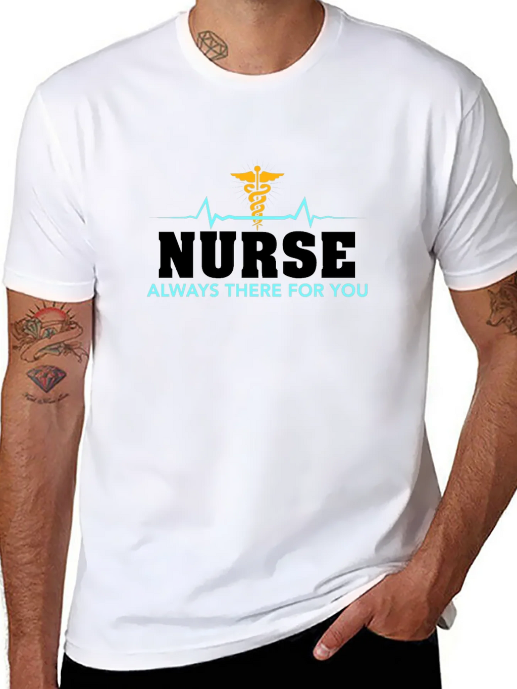 Nurse Always There For You Black T-Shirt