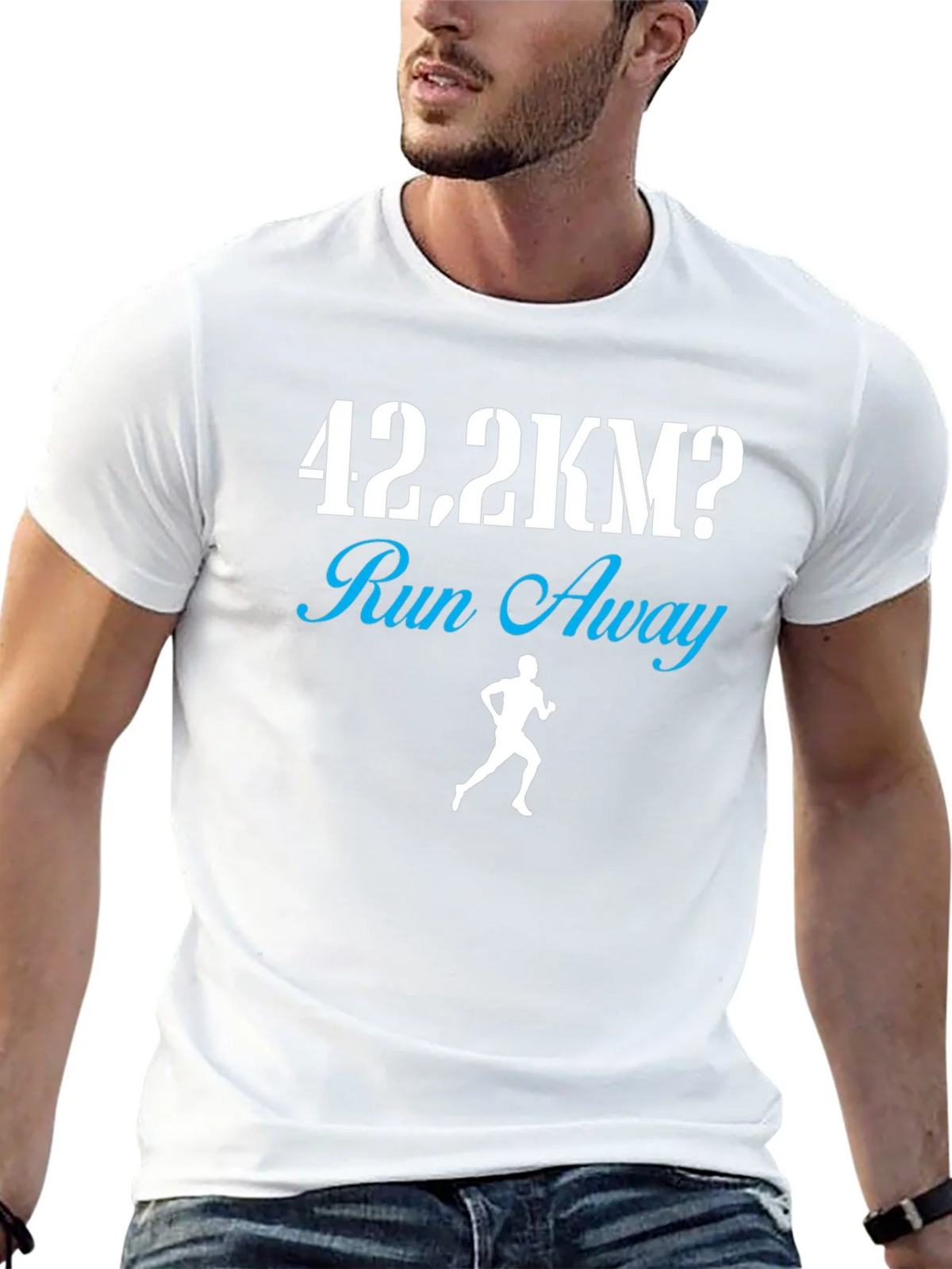 42.2KM Run Away Funny Marathon Runner T-Shirt