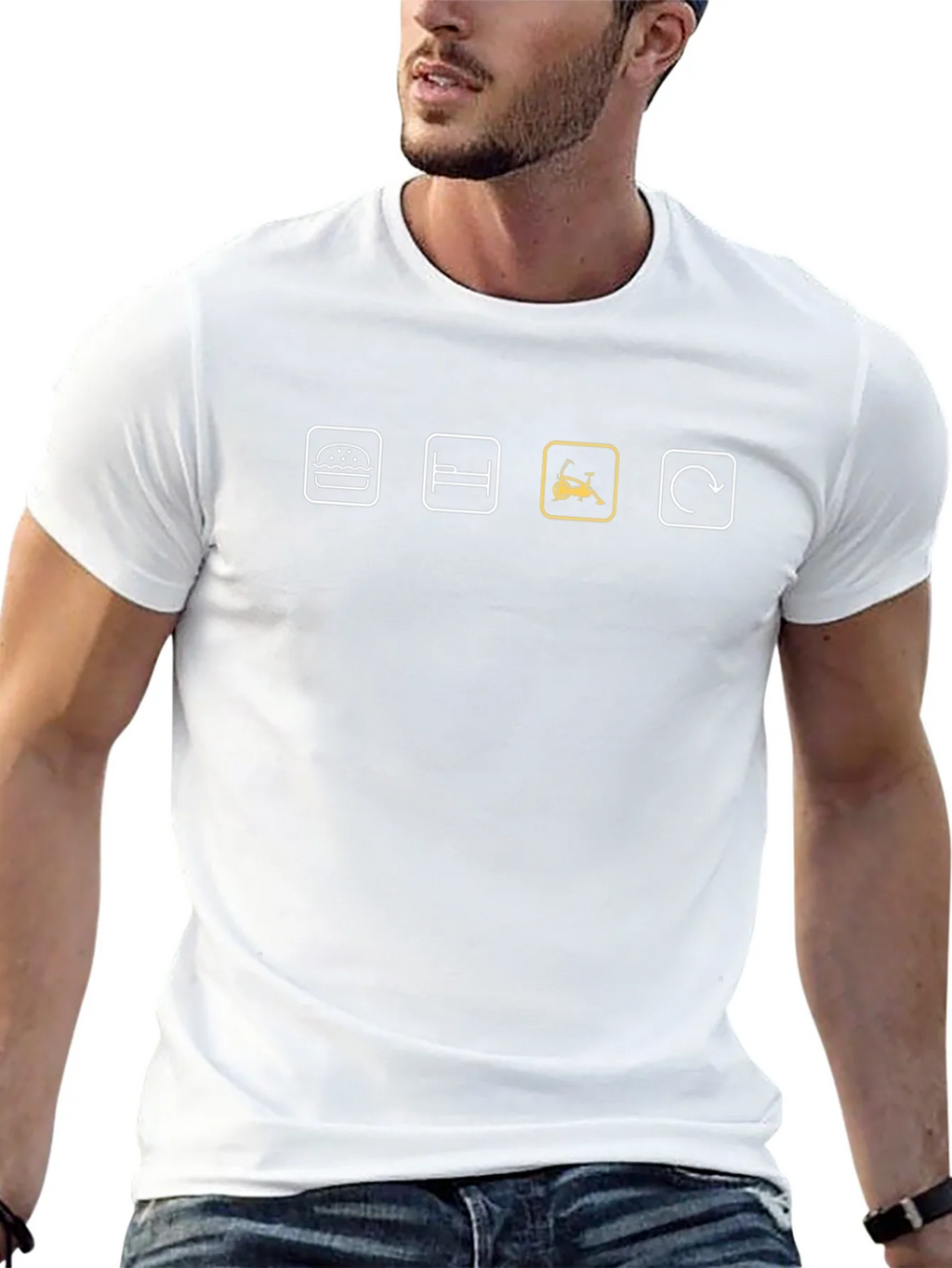 Eat Sleep Exercise Repeat Black T-Shirt