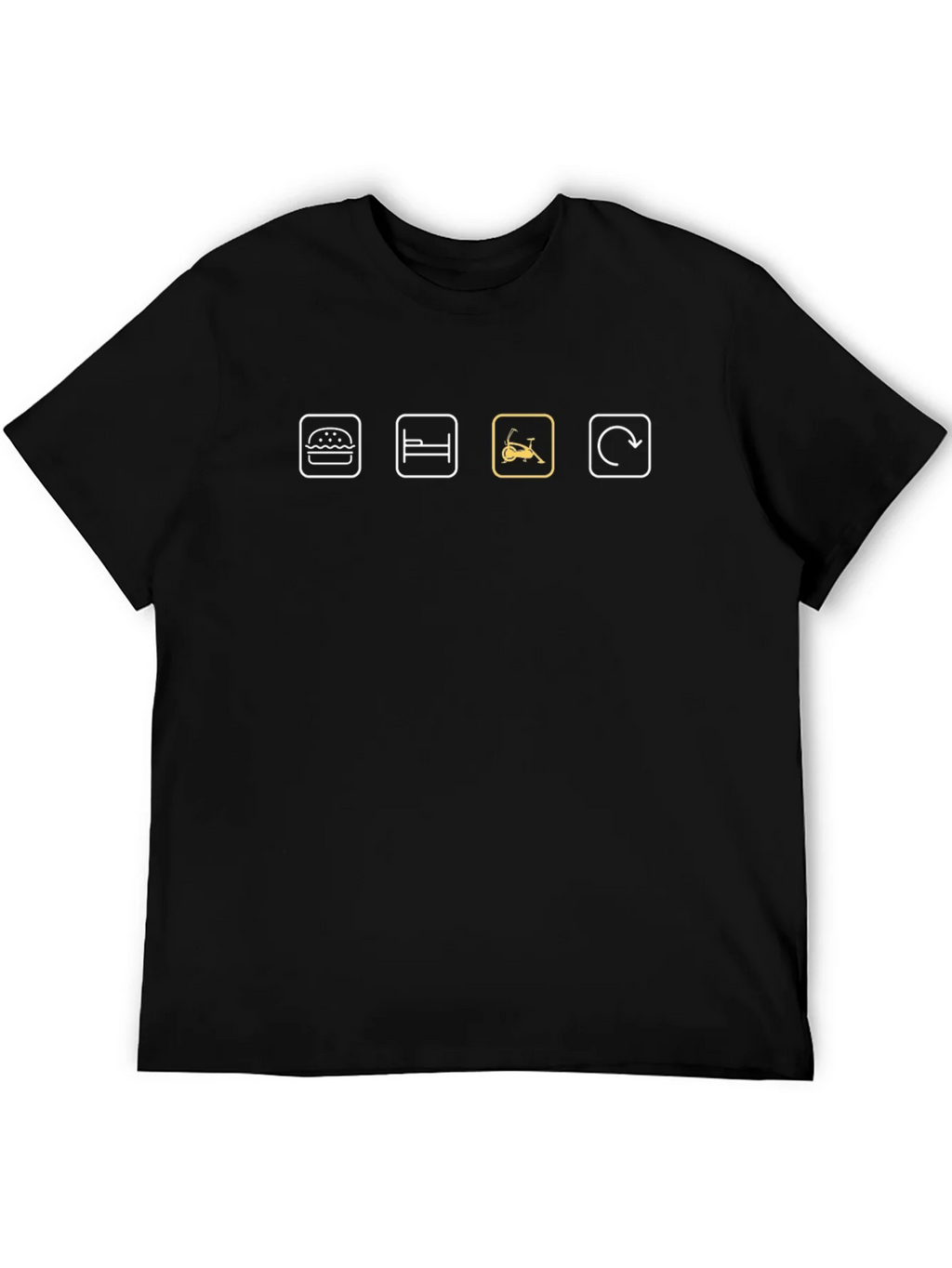 Eat Sleep Exercise Repeat Black T-Shirt