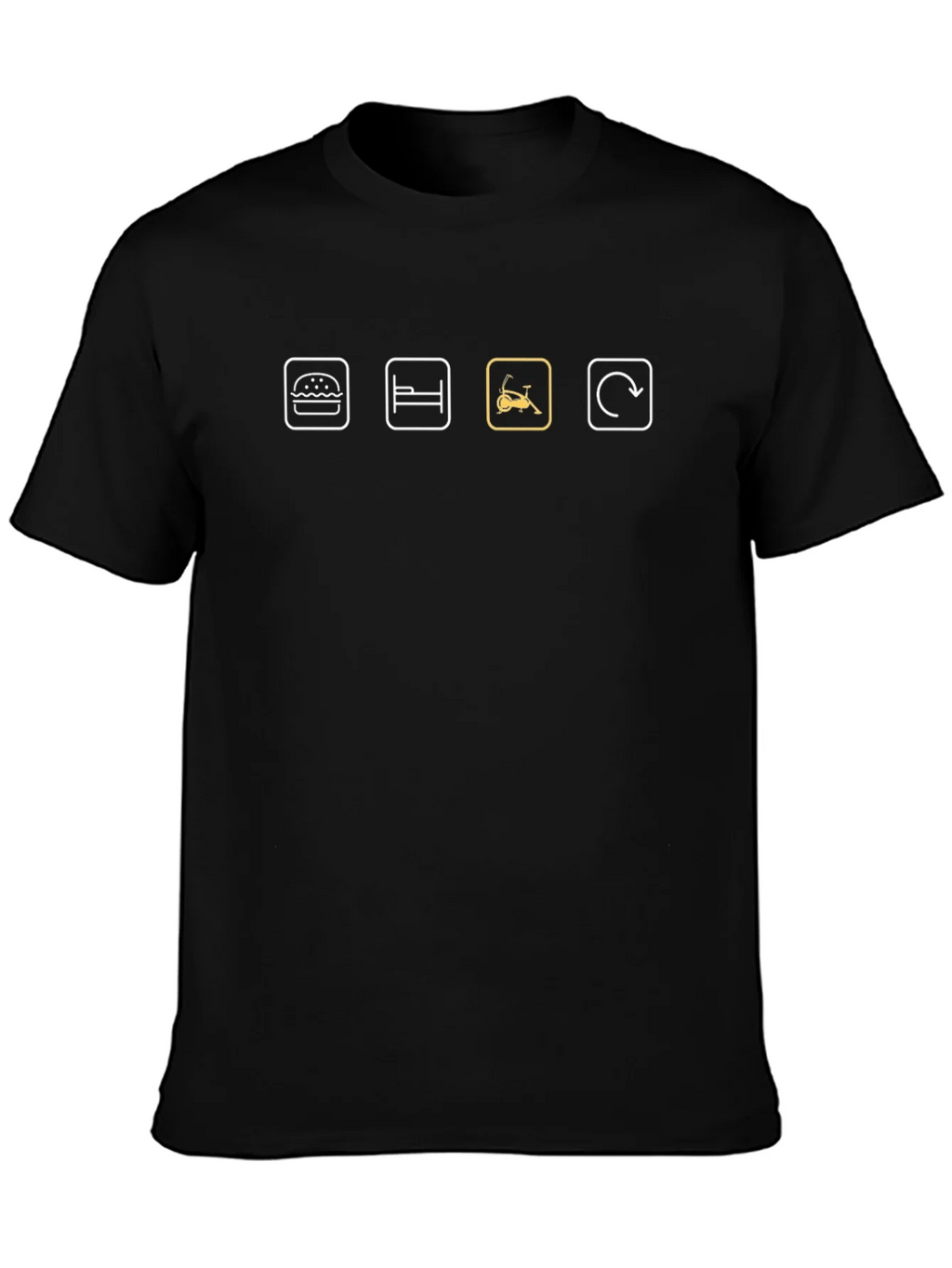 Eat Sleep Exercise Repeat Black T-Shirt