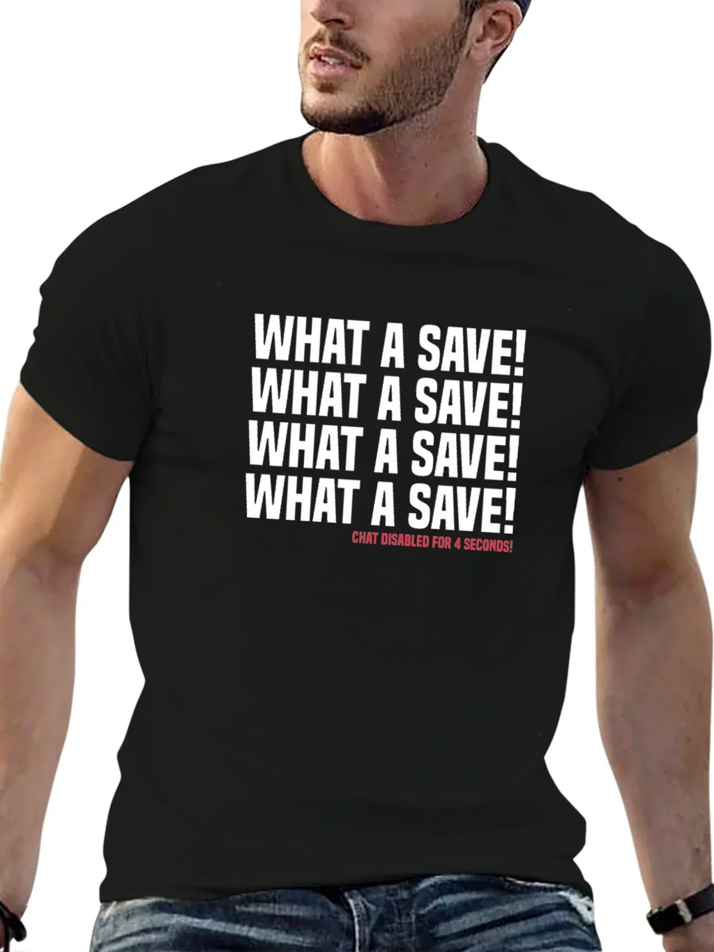 What a Save! Novelty Graphic T-Shirt