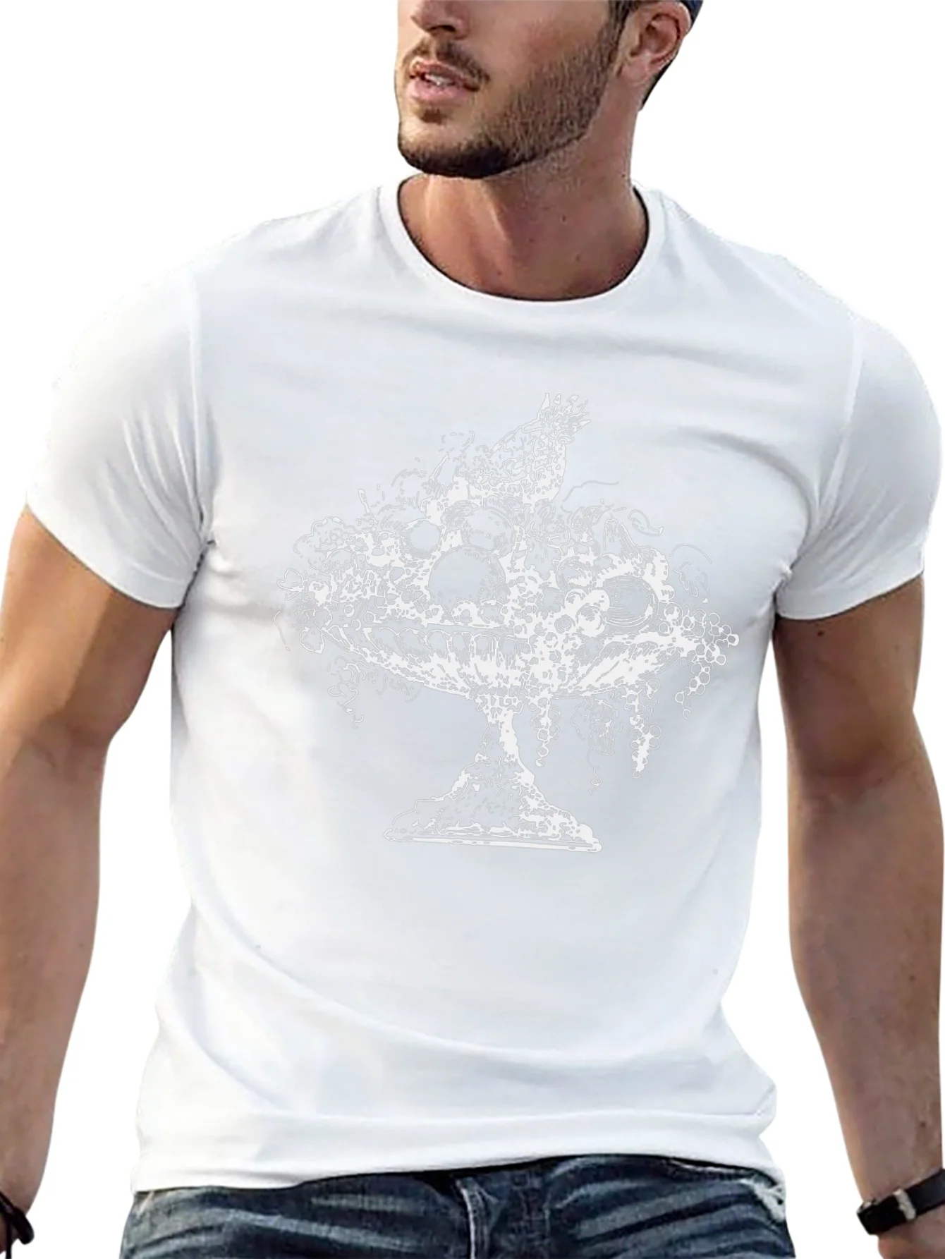 Mens Black T-Shirt with Fruit Bowl Graphic