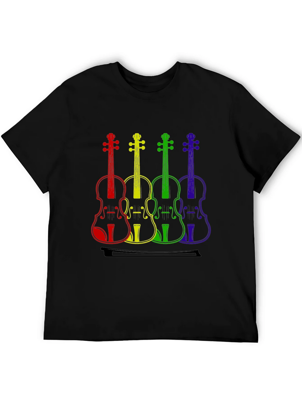 Rainbow Violin T-Shirt - Music Lover Tee