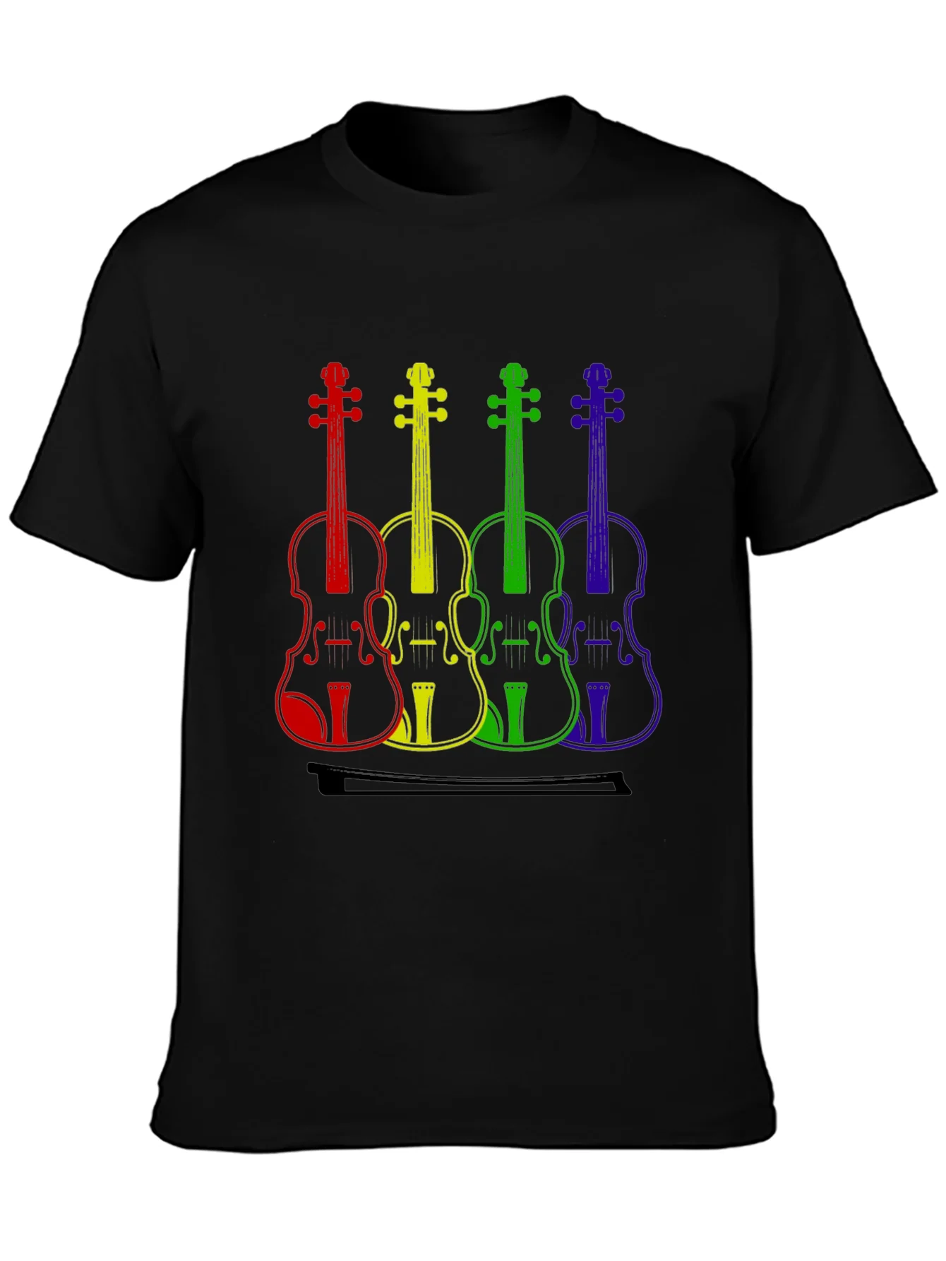 Rainbow Violin T-Shirt - Music Lover Tee
