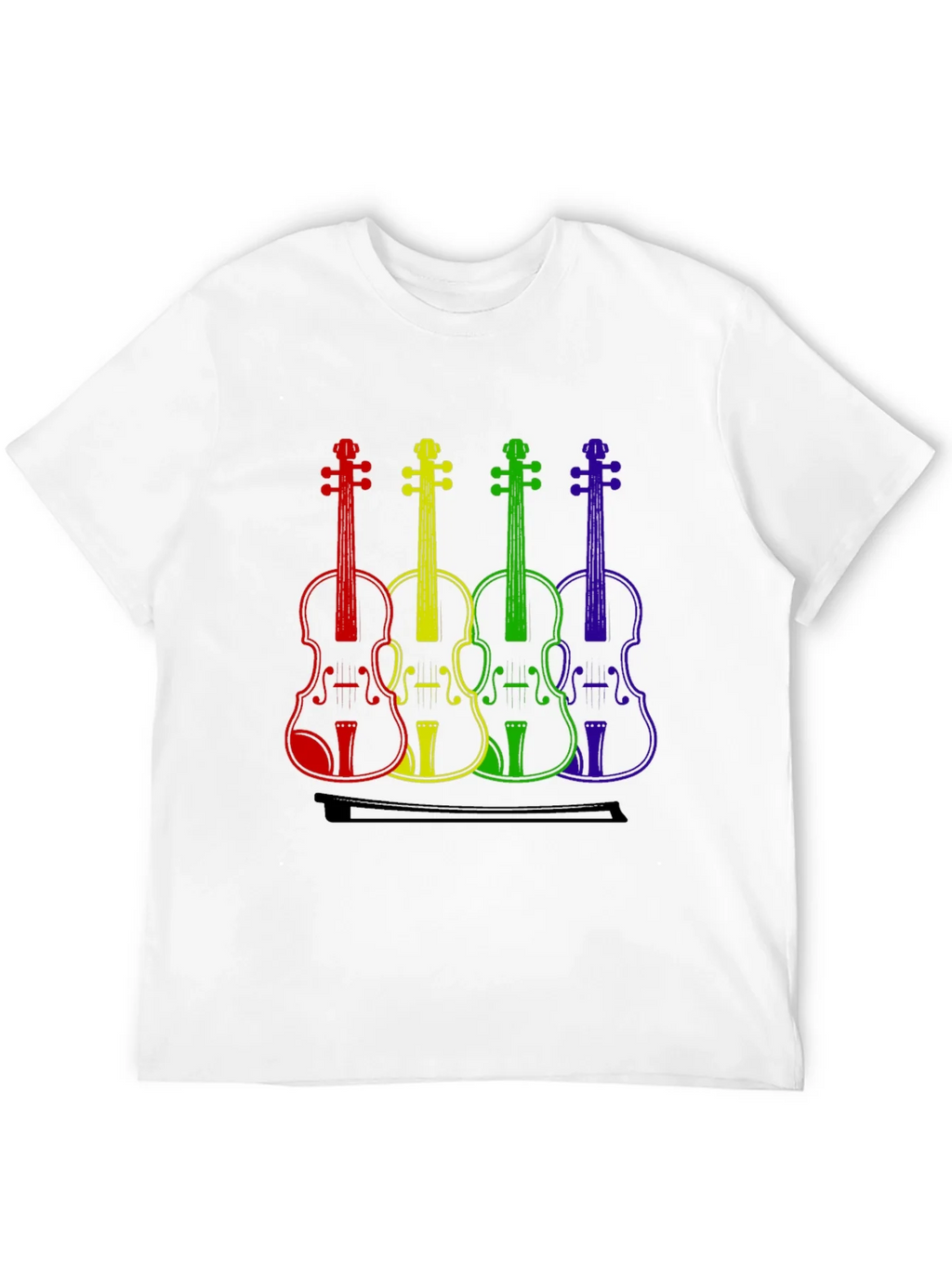 Rainbow Violin T-Shirt - Music Lover Tee