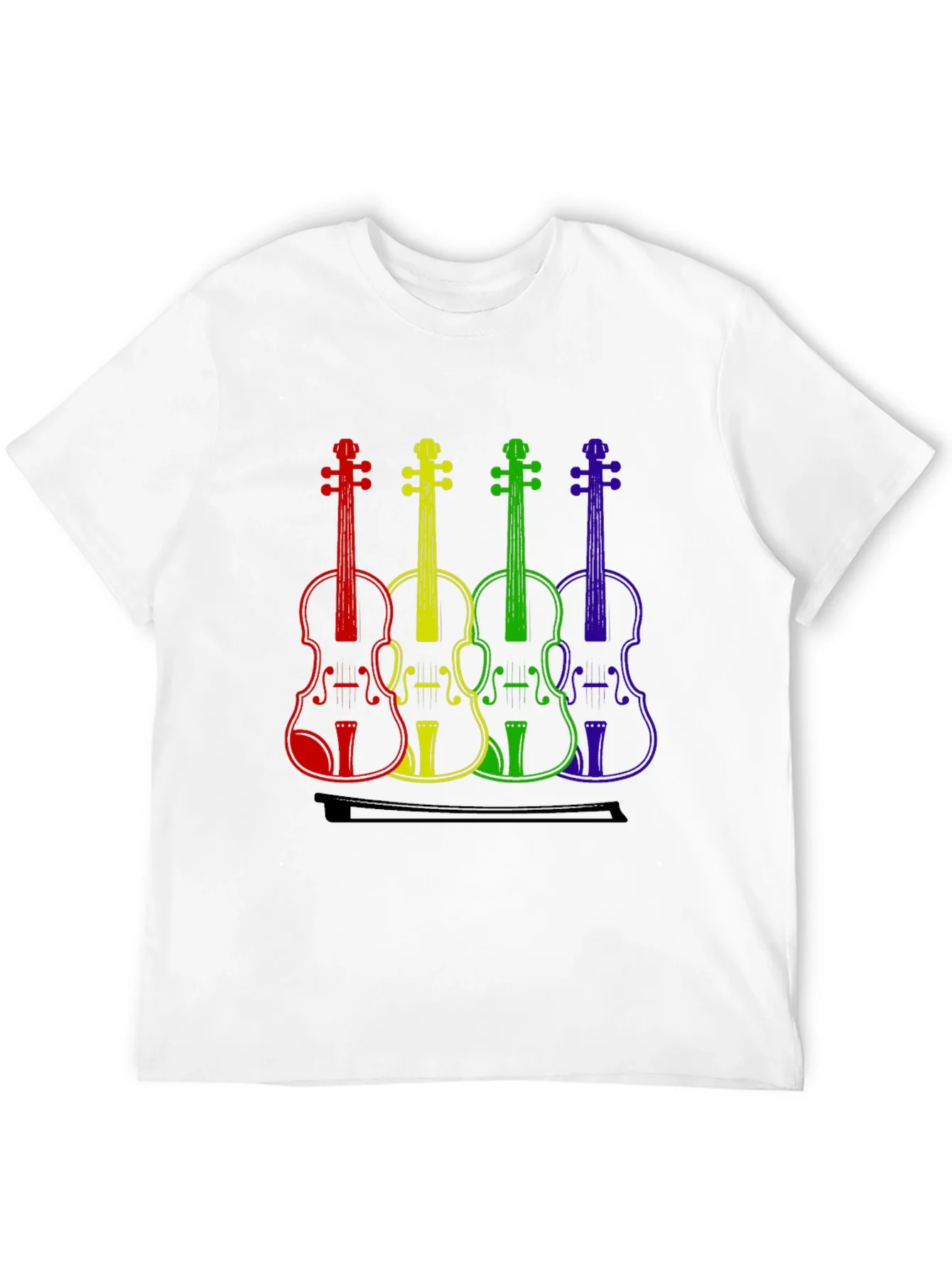 Rainbow Violin T-Shirt - Music Lover Tee