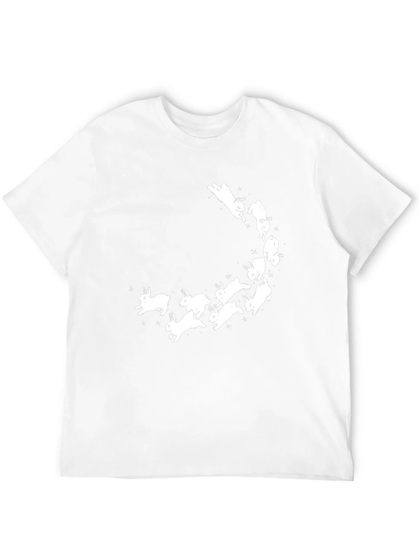 Bunny Constellation Graphic Tee - Soft Black Cotton