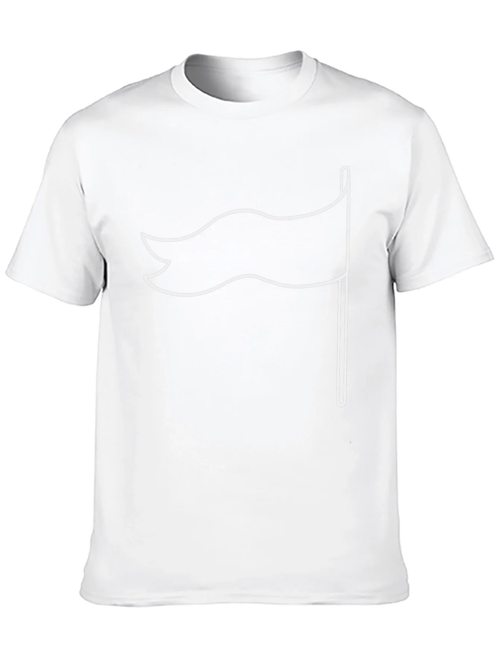 Black T-Shirt with White Flag Graphic